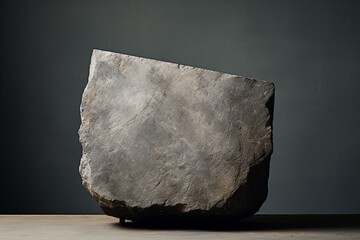 large, weighty stone against a blank backdrop. Generative AI