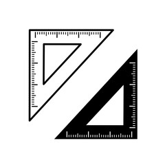 vector set of ruler.triangle ruler vector with trendy design.ruler icon