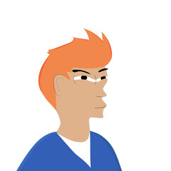 young men, teenager on white background. 