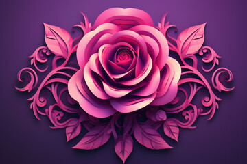 Beautiful papercut rose flower.