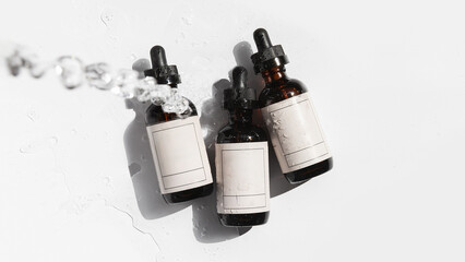 Unbranded Oil Cosmetic bottle with water splashes 