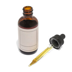 Bottle of Oil on Isolated White Background