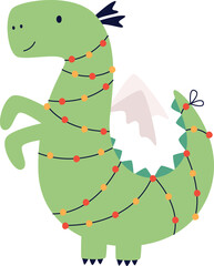 Christmas Dragon With Garland