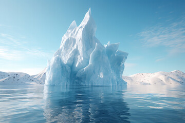 iceberg floats in the water, generative ai - obrazy, fototapety, plakaty