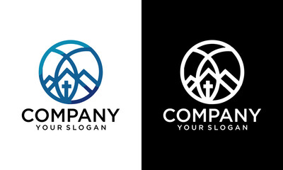 mountain island logo vector symbol illustration design