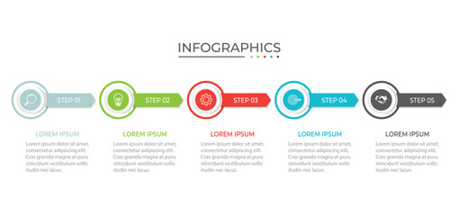 Vector infographic design template with 5 options or steps