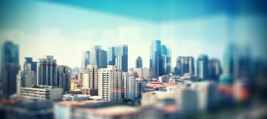 Obraz premium City building bokeh background. Generative AI technology.