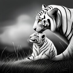 Mama Tiger & Cub