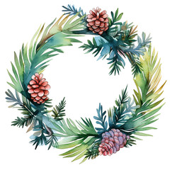 Fototapeta premium circle Watercolor Flower border.
