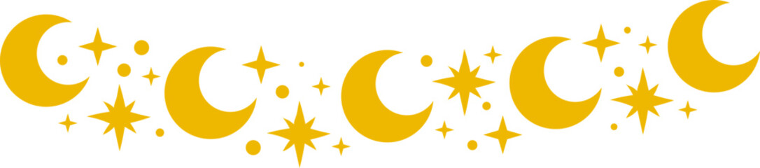 Christmas Moon With Stars Garland