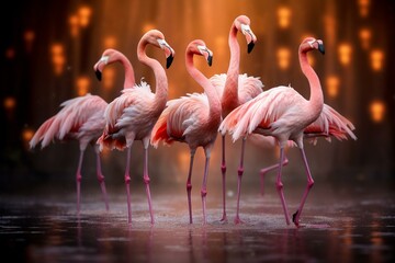 Flamingo ballet. Generative AI