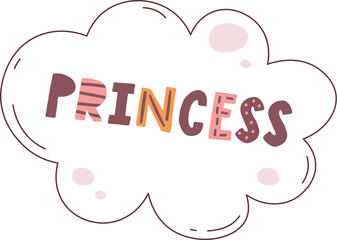 Princess Lettering In Cloud