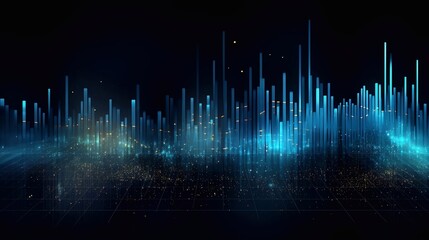 New age of Big data visualization. Stock market graph and bar chart price display. Data on live computer screen.  Abstract financial background trade colorful. Data flow concept.