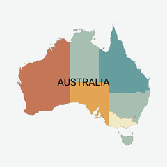 Australia vector map with administrative divisions