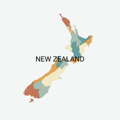 New Zealand vector map with administrative divisions