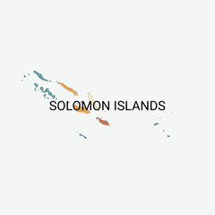 Solomon Islands vector map with administrative divisions