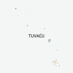 Tuvalu vector map with administrative divisions