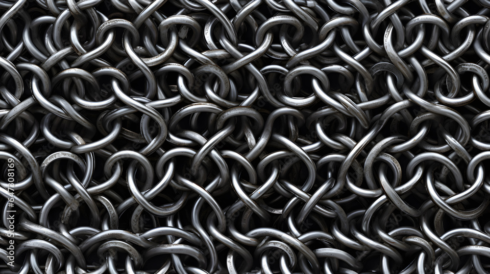 Wall mural seamless tile - chainmail chain mail armor, macro, repeating - generative ai