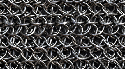 Seamless Tile - Chainmail Chain Mail Armor, Macro, Repeating - Generative AI