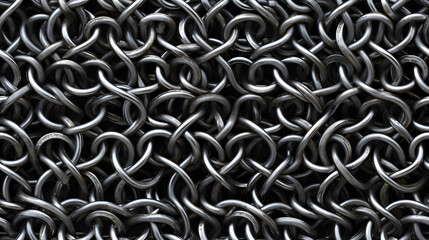 Seamless Tile - Chainmail Chain Mail Armor, Macro, Repeating - Generative AI