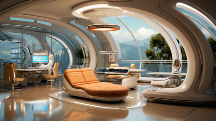 A futuristic doctor's office