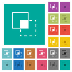 Clipping mask tool square flat multi colored icons