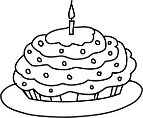 doodle freehand sketch drawing of cake.