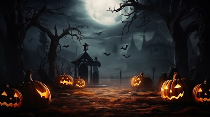 Fototapeta premium Halloween background with copy space 