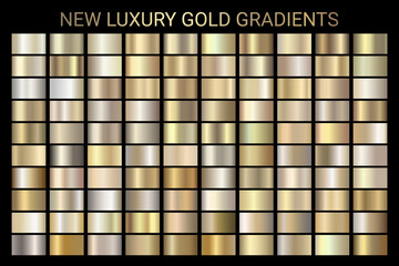 Gold gradients set vector 