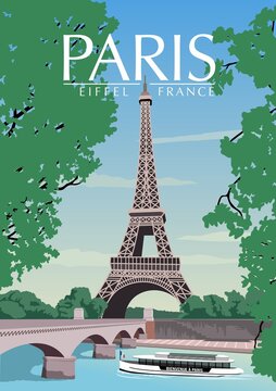 The best view in illustration vector in paris frame tower