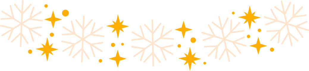 Christmas Stars With Snowflakes Garland