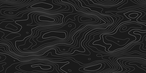 Abstract wave curved lines topographic contours map background. Abstract geographic wavy and curve grid lines map background.