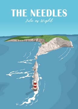 The best view in illustration vector in the needles isle of wight