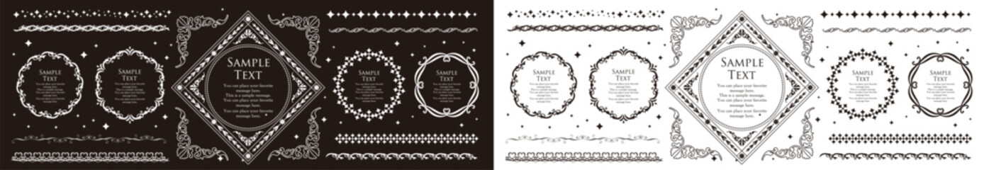 Obraz premium ロマンチックでゴージャスな大人かわいいアンティークフレーム 