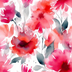 Watercolor Floral seamless pattern. 