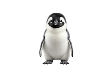 Penguins of the Polar Realm isolated on a transparent background, Generative Ai