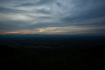 Evening light after sunset at Tat Mok National Park, THAILAND