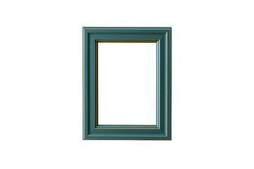 Green vintage frame cut out on transparent background. Retro frame for design.