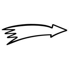Hand drawn outline sketch art arrow sign