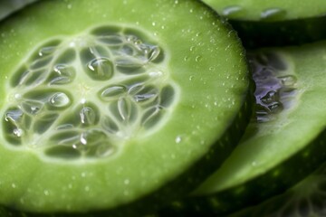 Close up of a cucumber. Generative AI