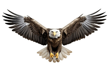 Majestic Bald Eagle isolated on a transparent background, Generative Ai