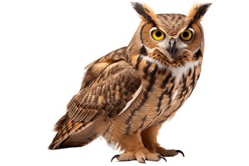 Owl's Enigmatic isolated on a transparent background, Generative Ai