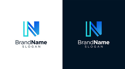 Letter N logo design for various types of businesses and company. colorful, modern, geometric letter N logo