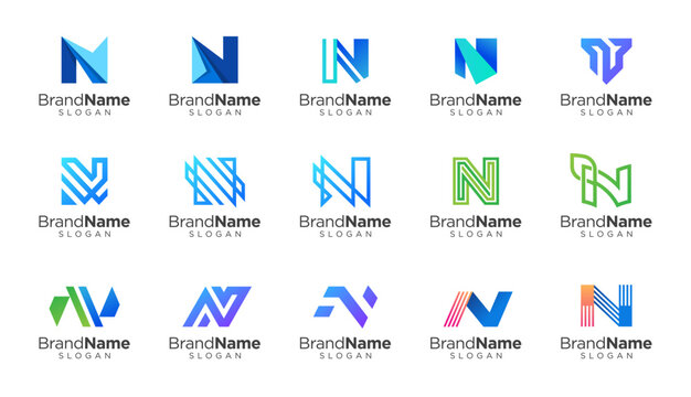 Letter N logo design for various types of businesses and company. colorful, modern, geometric letter N logo