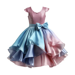 Pastel colored dress. PNG. Ai generated image.