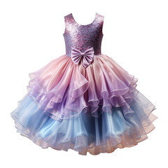 Pastel colored dress. PNG. Ai generated image.