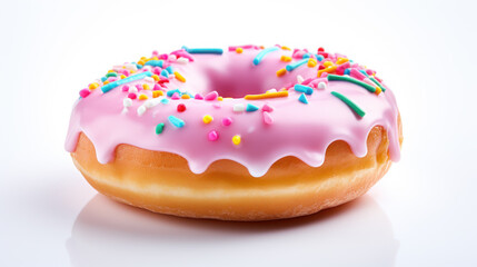 Sweet tasty colorful donut isolated on white background