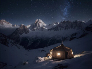 Snowy Mountain Serenity: Discover the Ultimate Luxury Glamping Experience in the Lap of Winter Wilderness!