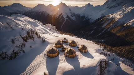 Snowy Mountain Serenity: Discover the Ultimate Luxury Glamping Experience in the Lap of Winter Wilderness!