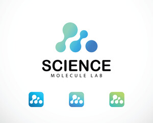 molecule logo creative science lab design concept mountain tech connect network biology icon design